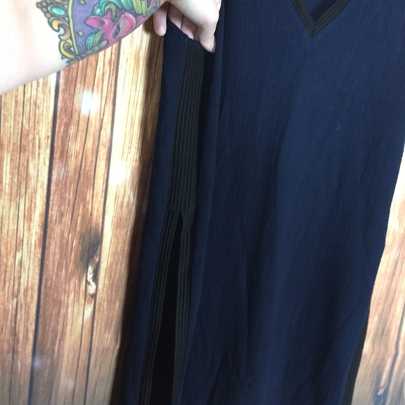 Anthro Postmark XS Navy Knit HiSlit Side MaxiDress - Picture 4 of 7